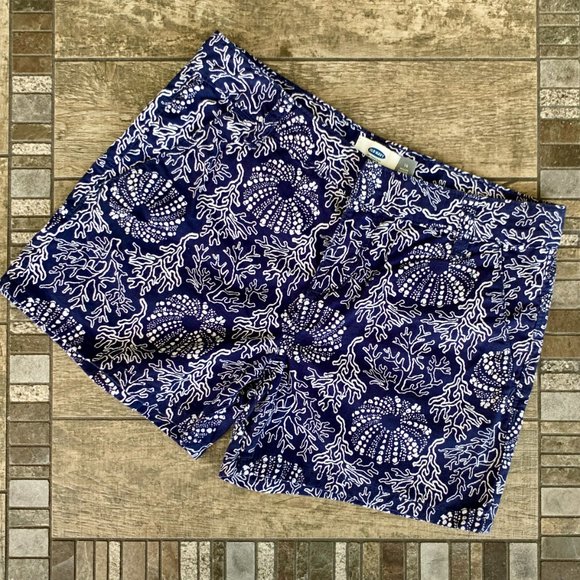 Old Navy Beach Ocean Coral Sea Urchin Print Chino Shorts 14 GIRLS - Picture 2 of 8
